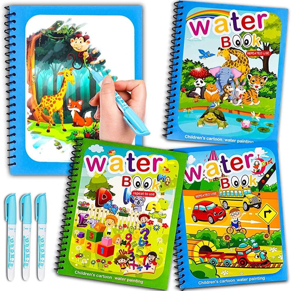 Reusable Water Magic Coloring Book - 마법의 책 물 그리기 몬테소리 장난감