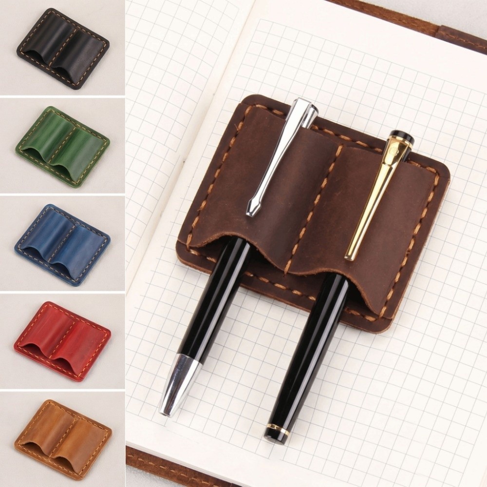 Vintage Leather Journal Notebook - 더블 빈티지 가죽 펜 루프 홀더