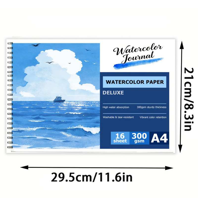 16매 A4 스파이럴 바인딩 수채화 패드, 300gsm - Stationery Books 리뷰 및 가격