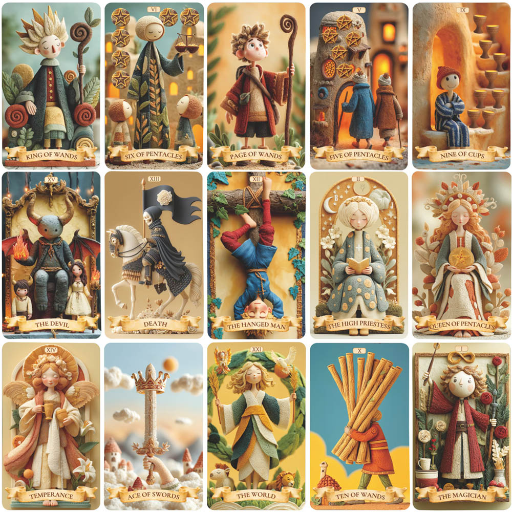 78 타로 카드 세트, 13x8cm 클레이 아르카나 타 - Tarot Deck With Guidebook 리뷰 및 가격