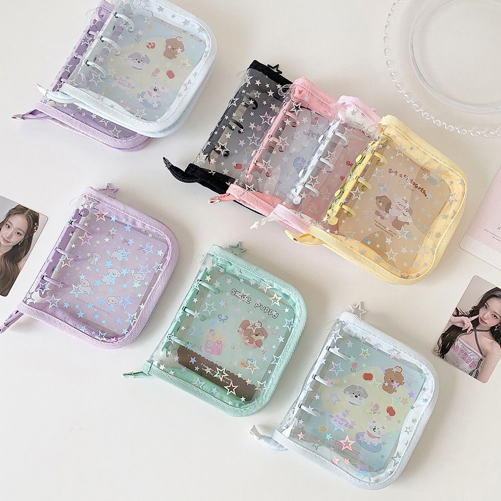 휴대용 PVC A8 카드 바인더 1개, 별 글리터 프린 - Kpop Photo Card Binder 3 Inch 리뷰 및 가격