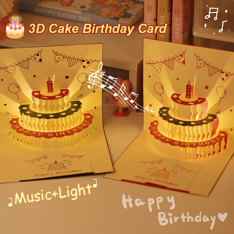 3D 음악 라이트 생일 카드 크리 에이 티브 팝업 케이 - Blank Sheet Music Notebook 리뷰 및 가격