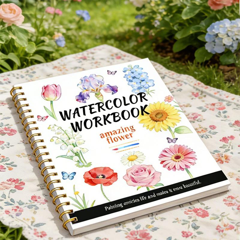 핫세일 스프링 제본 수채화 꽃 그림 연습장 두꺼운 종이 - Stationery Books 리뷰 및 가격